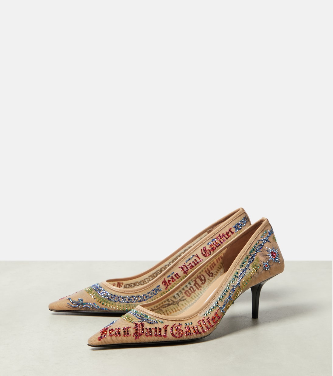 x Jean Paul Gaultier embellished mesh pumps | Jimmy Choo