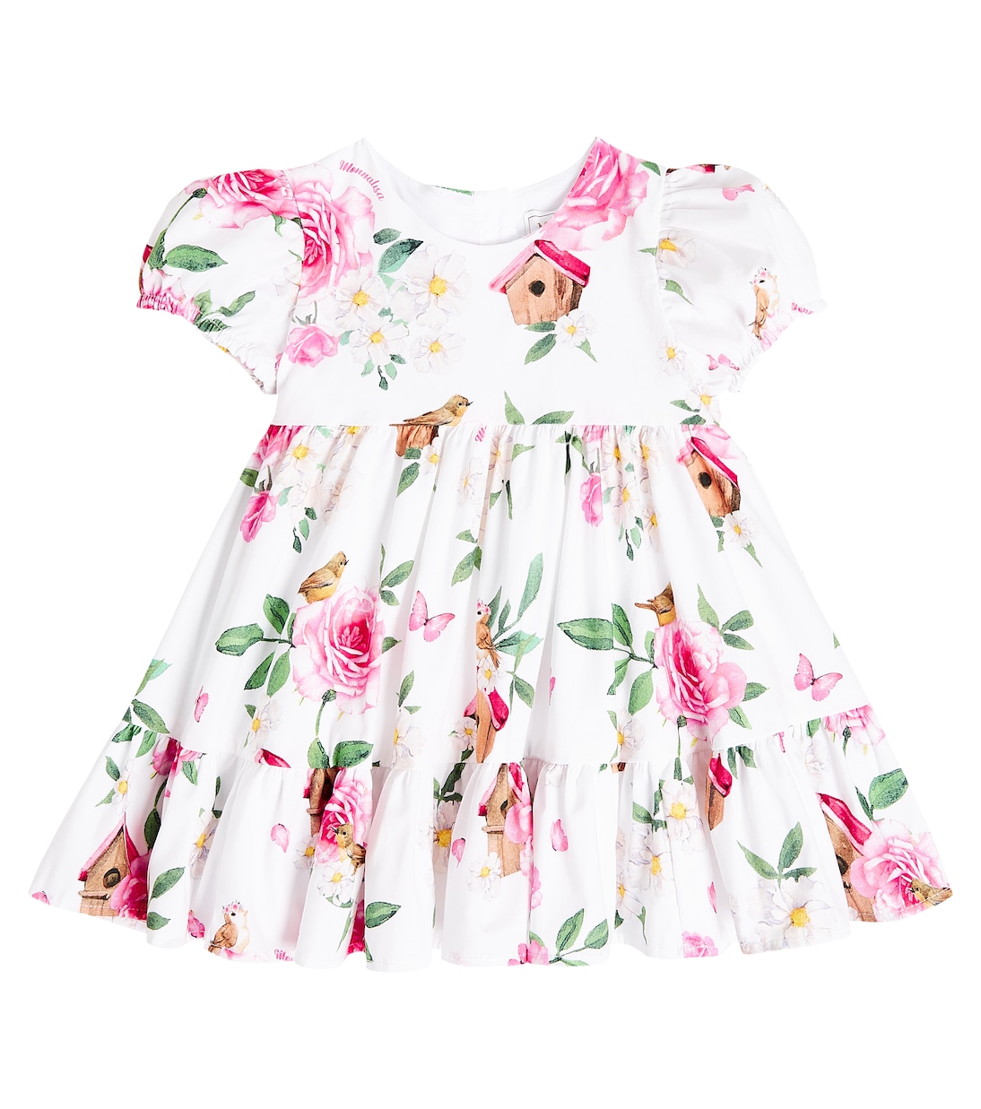 Baby tiered floral cotton dress | Monnalisa