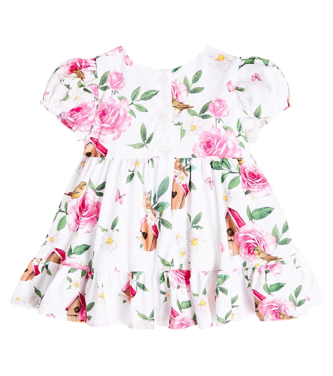 Baby tiered floral cotton dress | Monnalisa