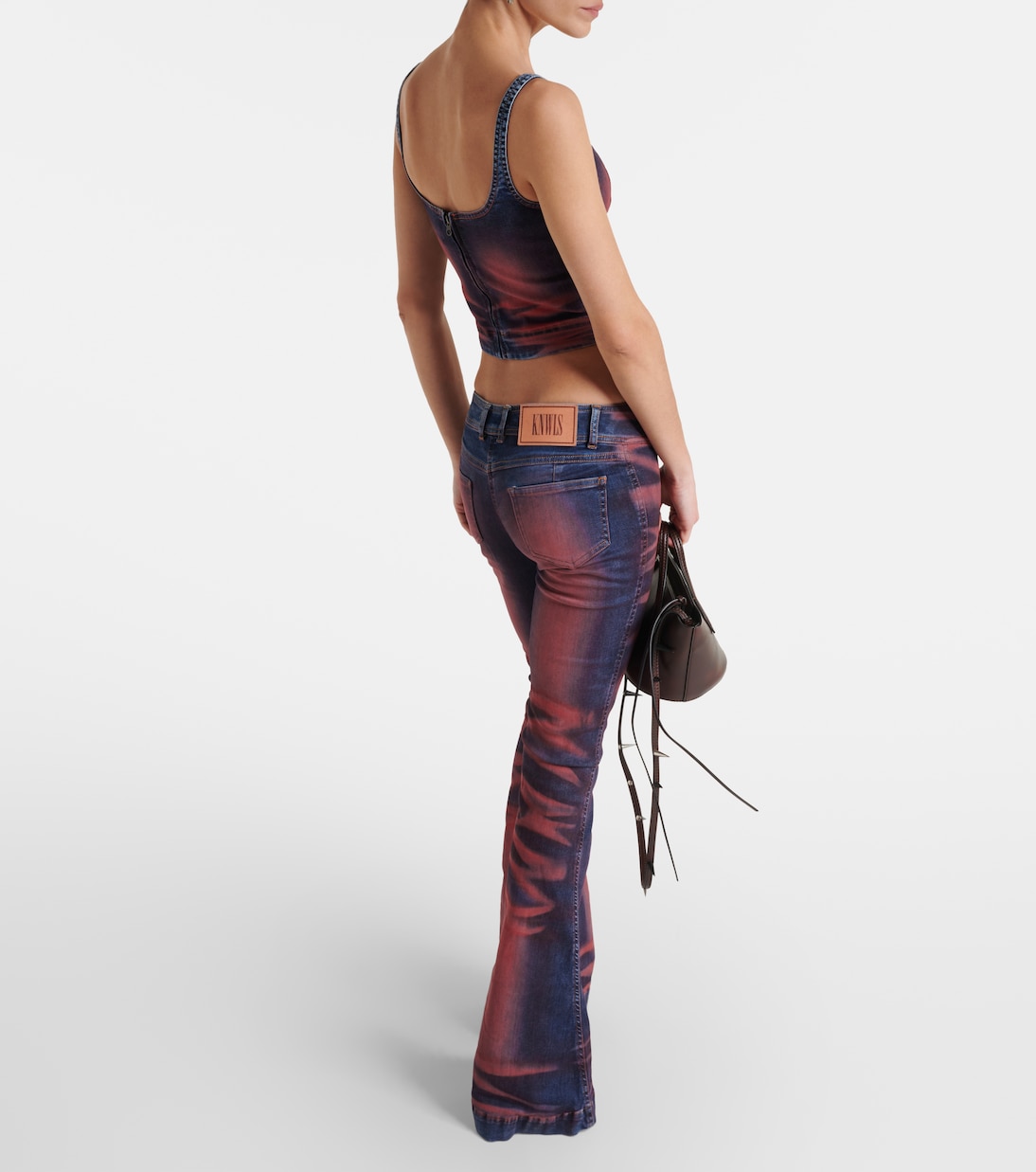 Harley printed low-rise flared jeans | KNWLS