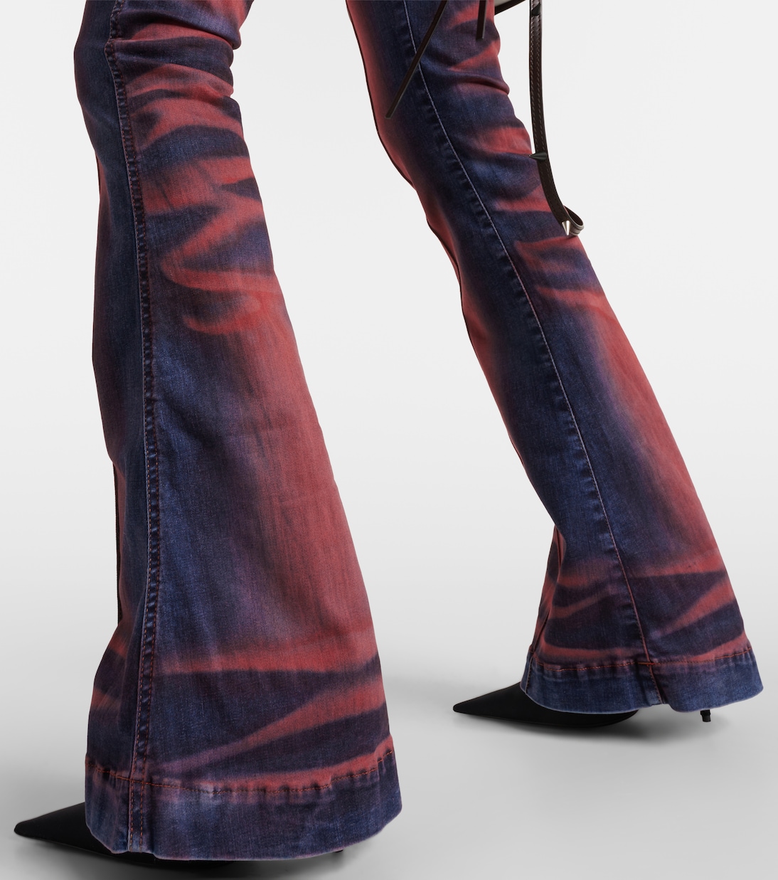 Harley printed low-rise flared jeans | KNWLS