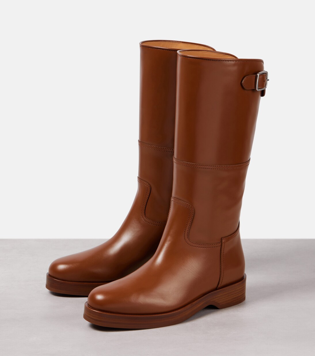 Lupo leather knee-high boots | Loro Piana