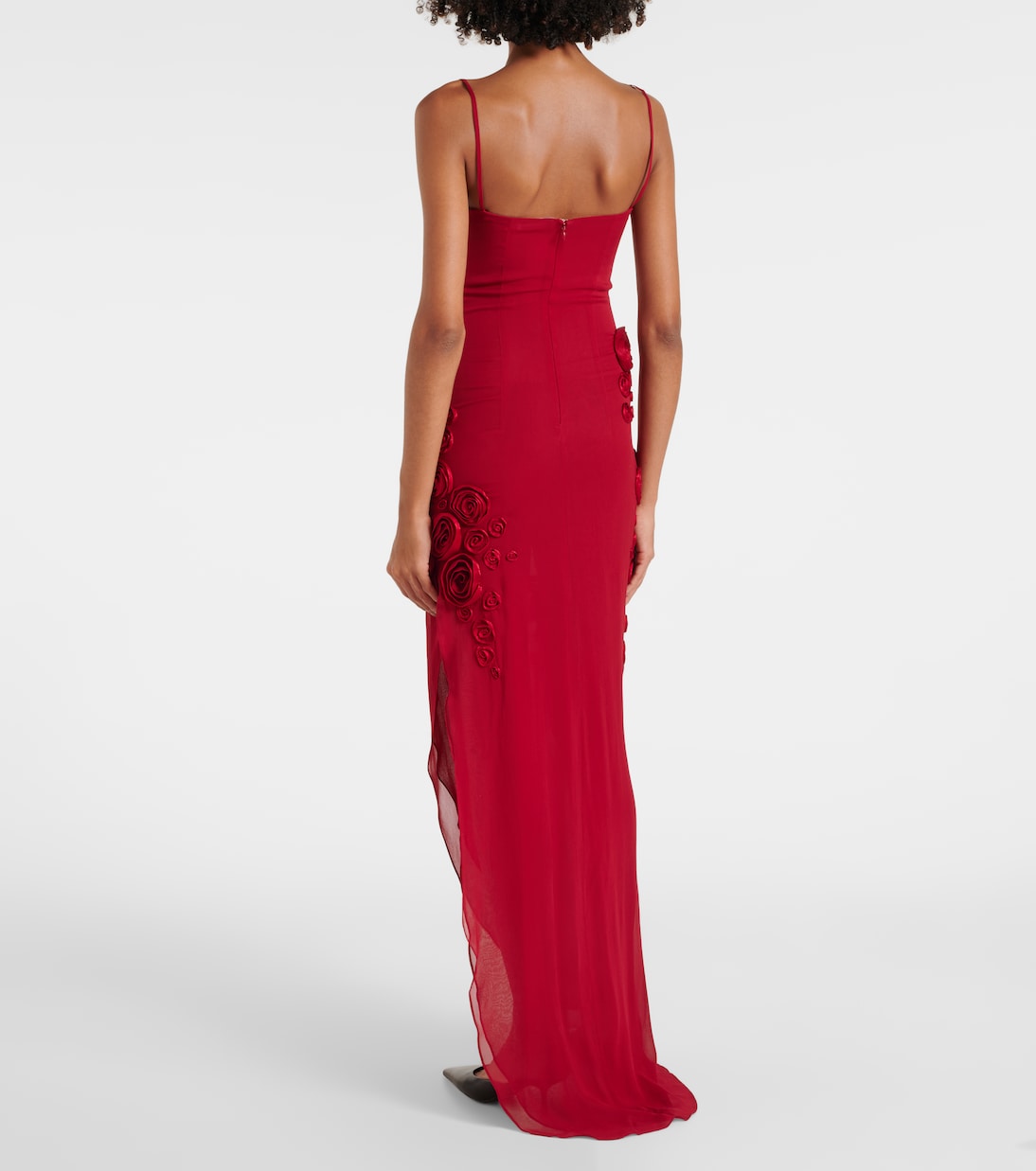 Floral-appliqué georgette gown | Blumarine