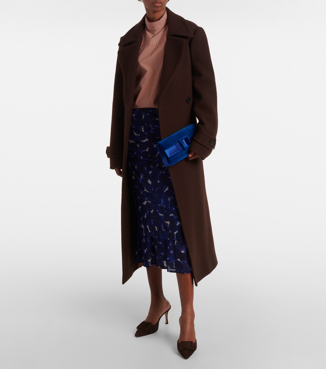 Maygot satin-trimmed velvet clutch | Manolo Blahnik