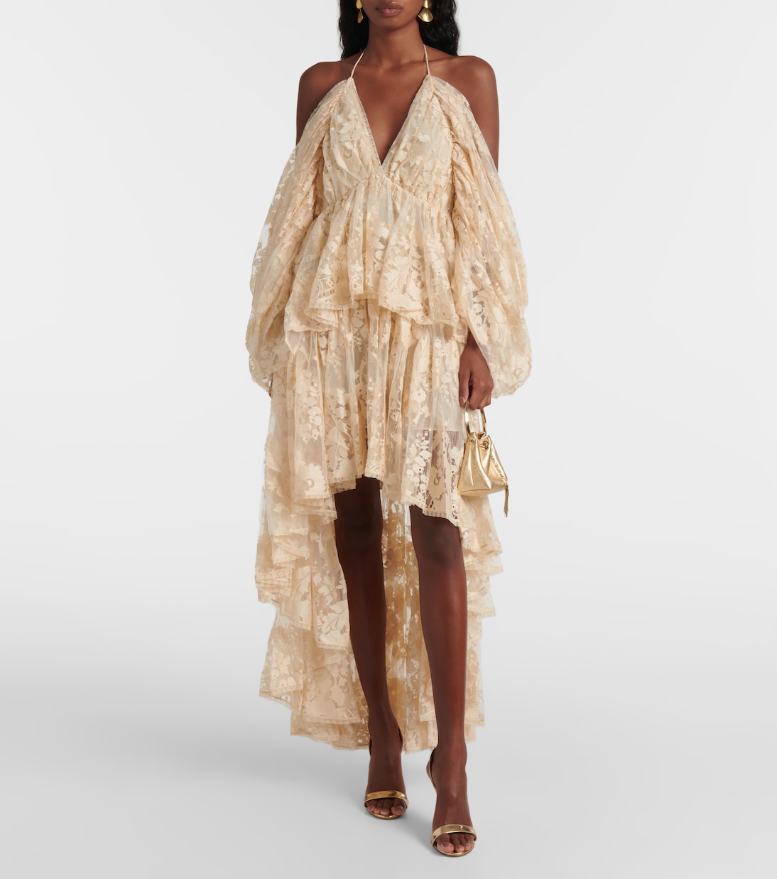 Illustration asymmetric floral lace minidress | Zimmermann