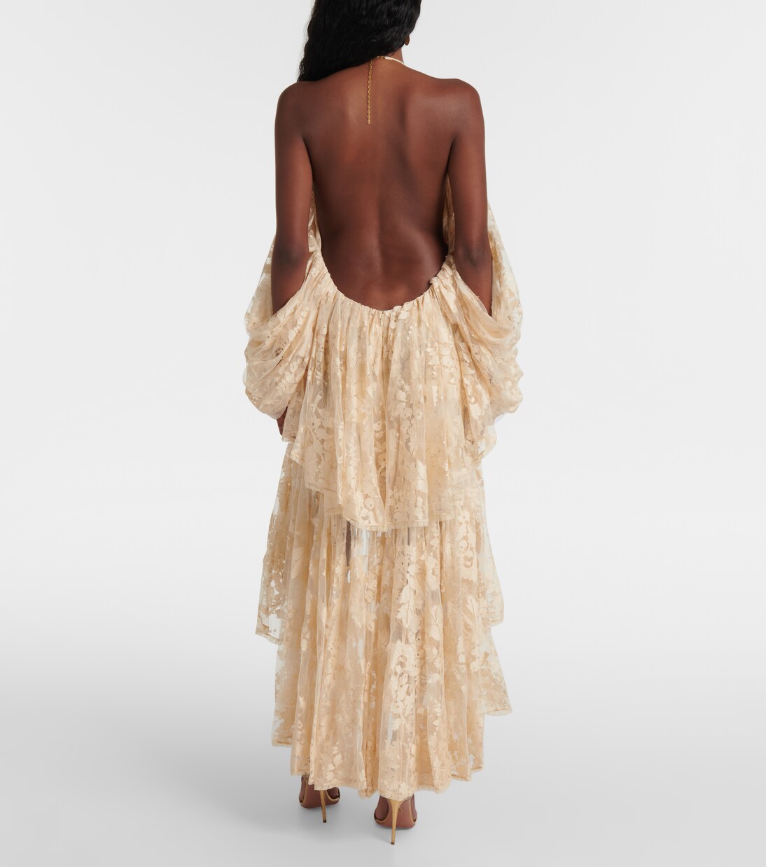 Illustration asymmetric floral lace minidress | Zimmermann