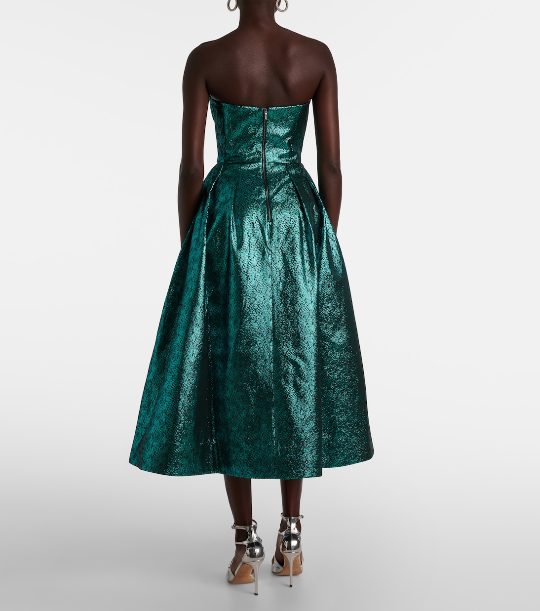 Abito midi Elsie in broccato | Rebecca Vallance