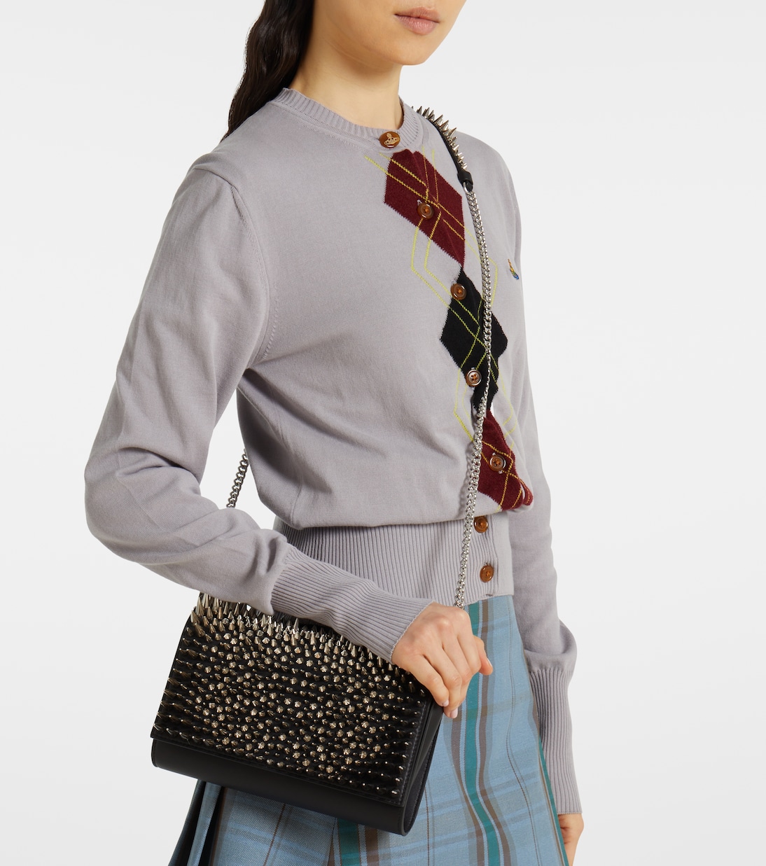 Paloma spiked leather clutch | Christian Louboutin