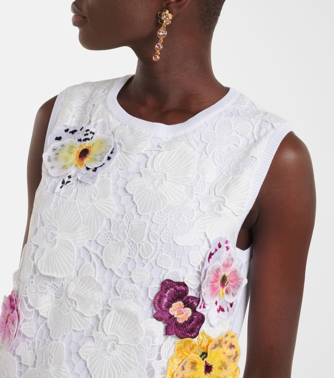 Besticktes Top mit Spitze | Oscar de la Renta