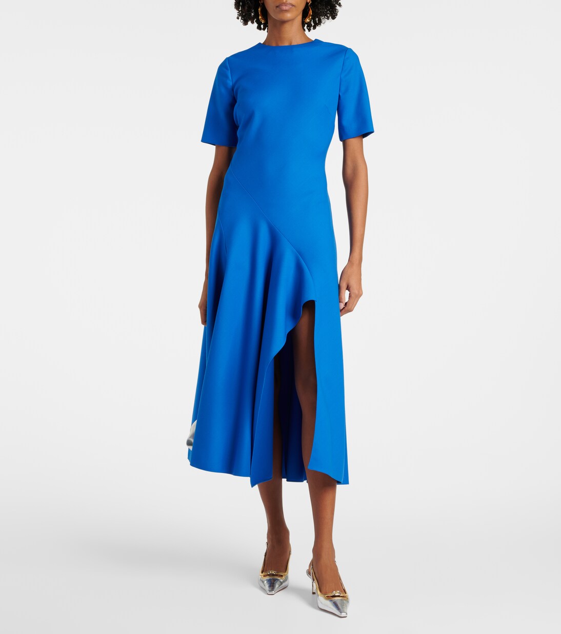 Draped wool-blend midi dress | Oscar de la Renta