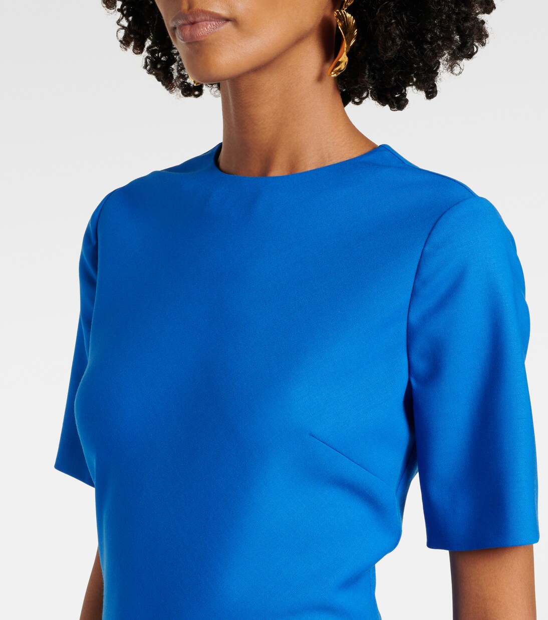 Draped wool-blend midi dress | Oscar de la Renta