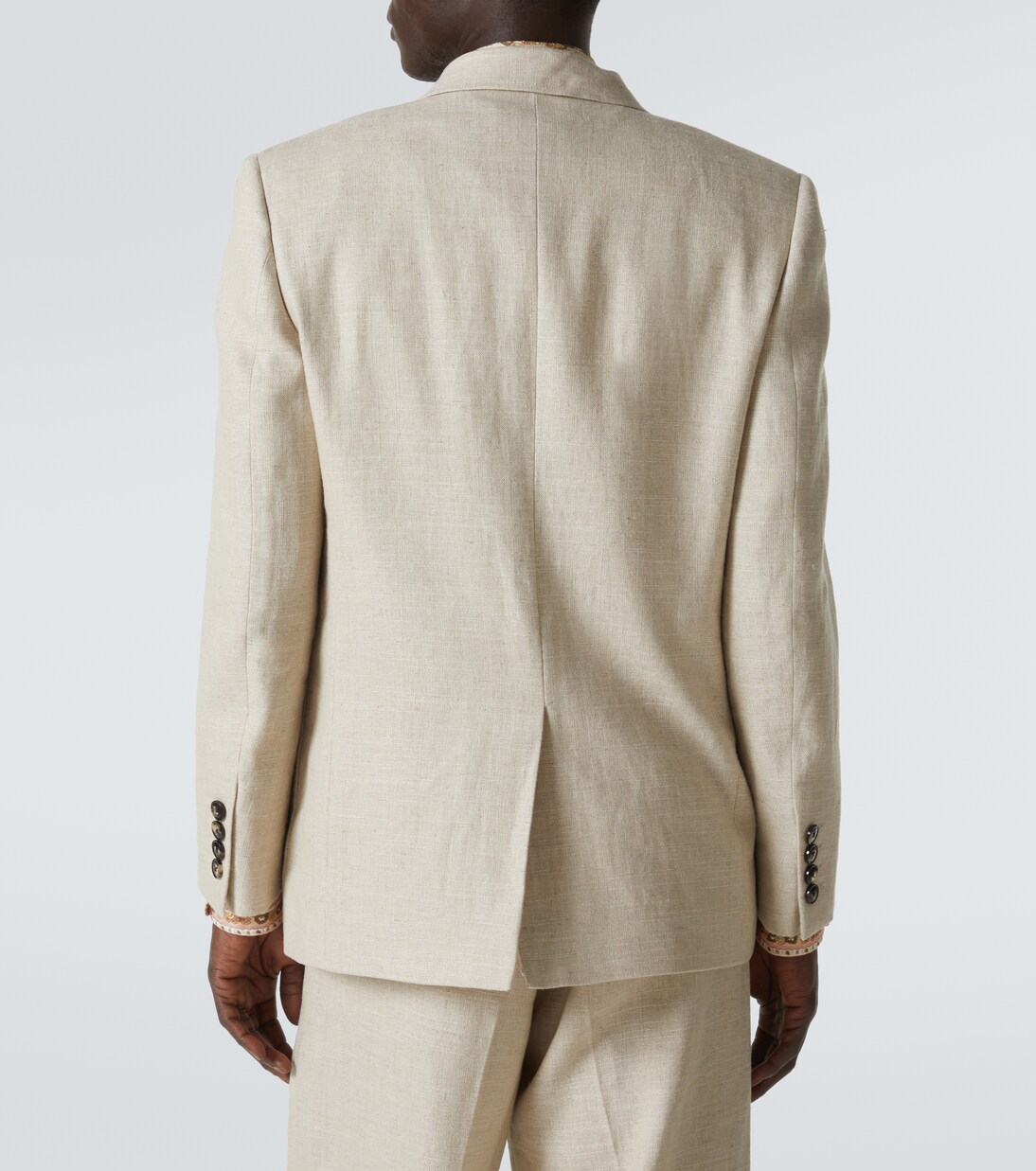 Double-breasted linen-blend blazer | Valentino