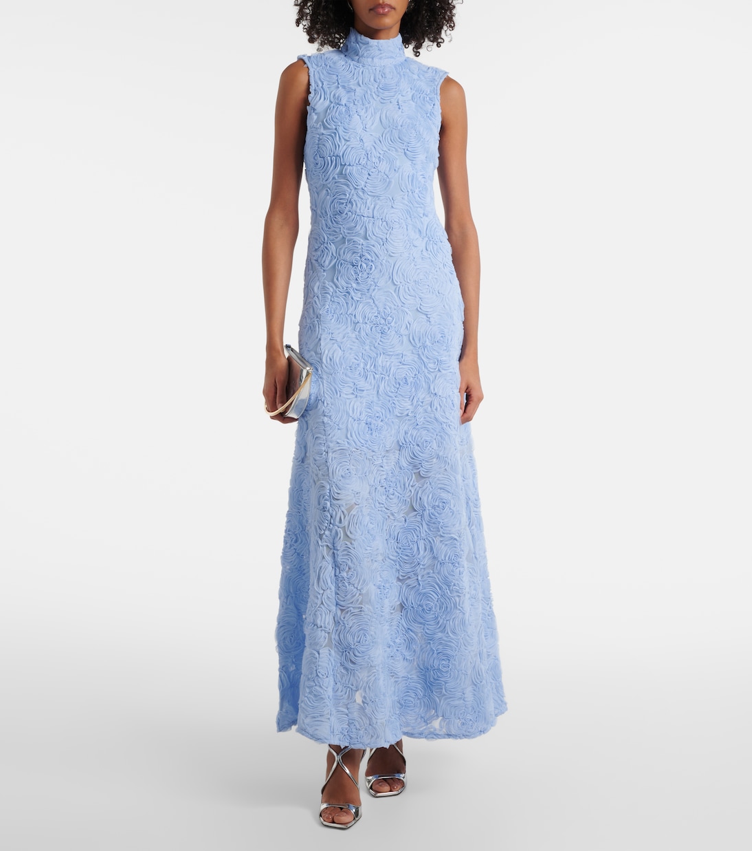 Besticktes Maxikleid aus Mesh | Rotate