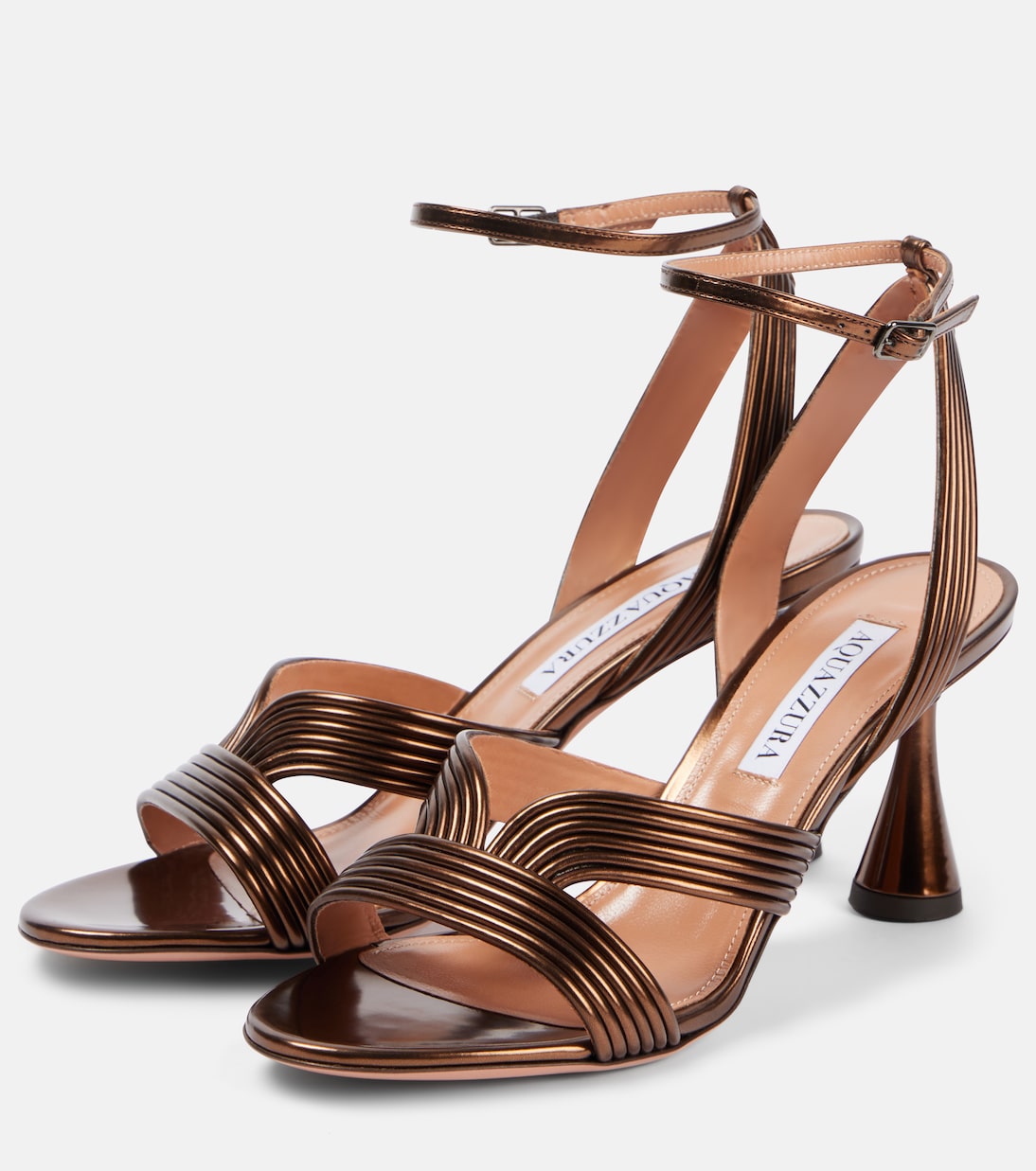 Sandalen Daryl 75 aus Metallic-Leder | Aquazzura