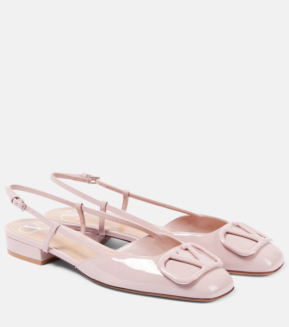 VLogo Signature leather slingback flats | Valentino Garavani