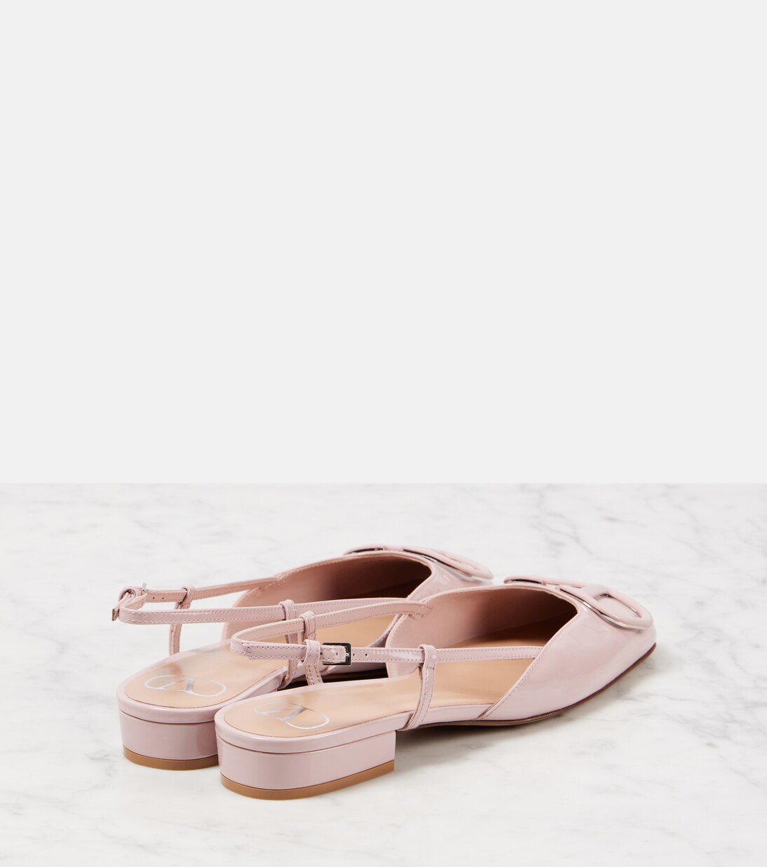 VLogo Signature leather slingback flats | Valentino Garavani
