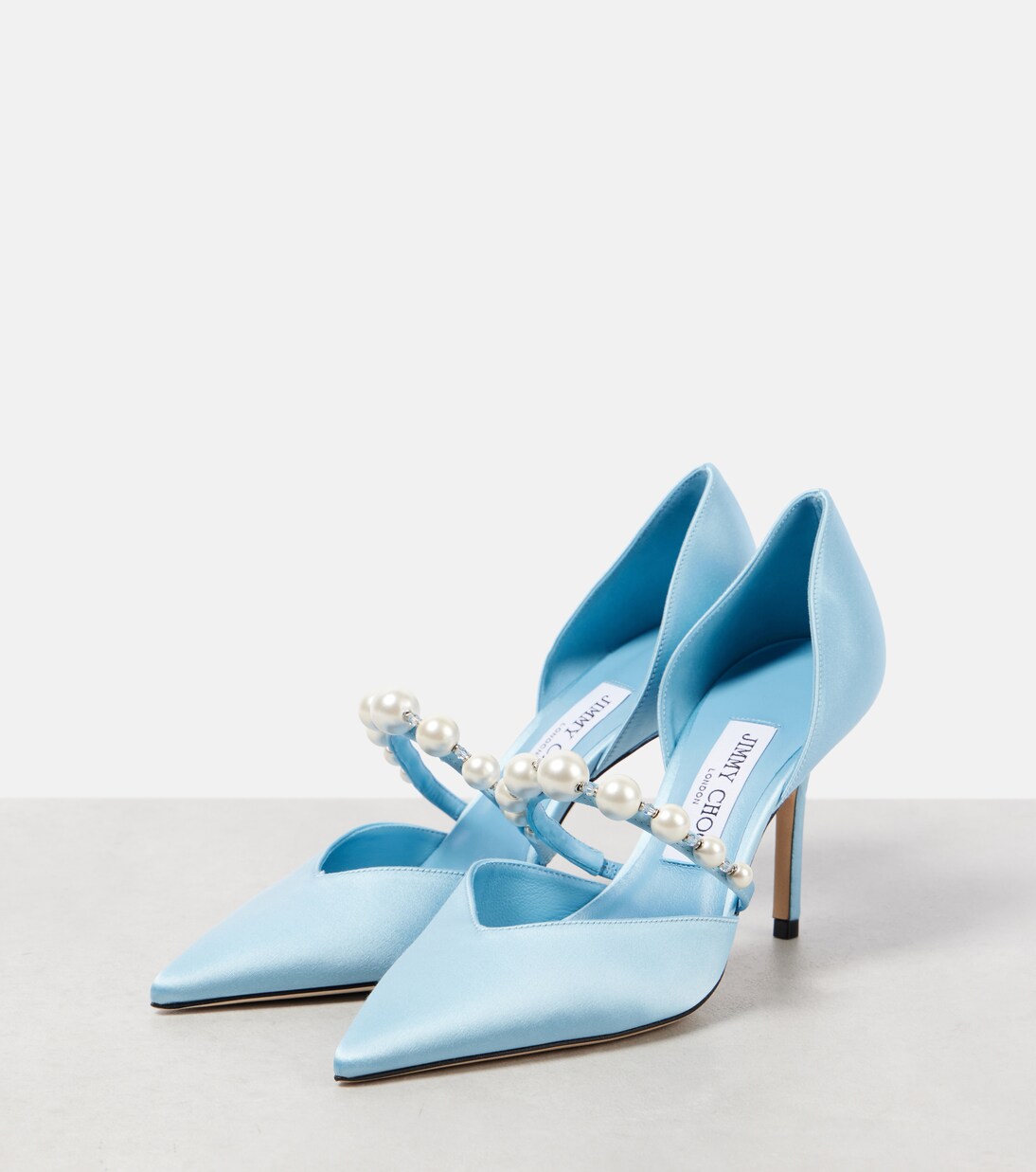 Aurelie 85 embellished satin pumps | Jimmy Choo