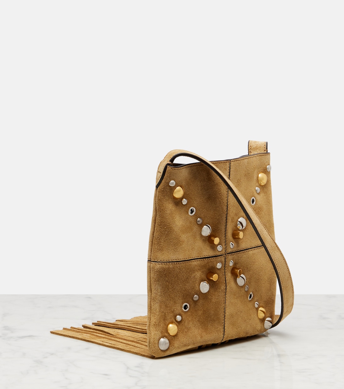 Schultertasche Nellcôte Small aus Veloursleder | Valentino Garavani