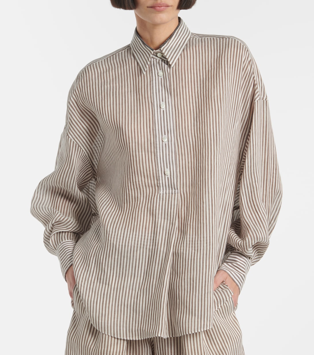 Hemd aus Leinen und Seide | Brunello Cucinelli