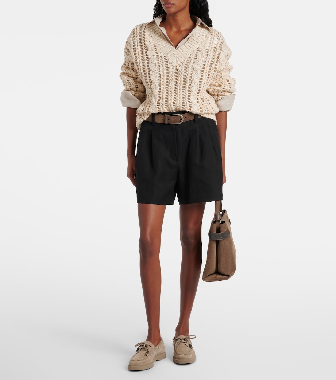 Cotton and linen shorts | Brunello Cucinelli
