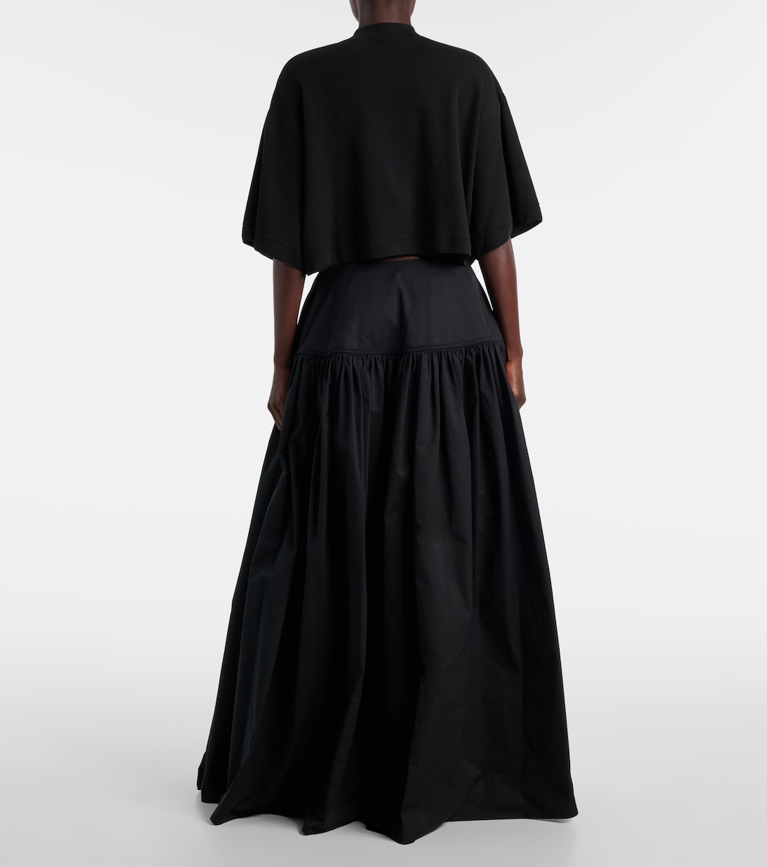 Cropped cotton-blend T-shirt | Alaïa