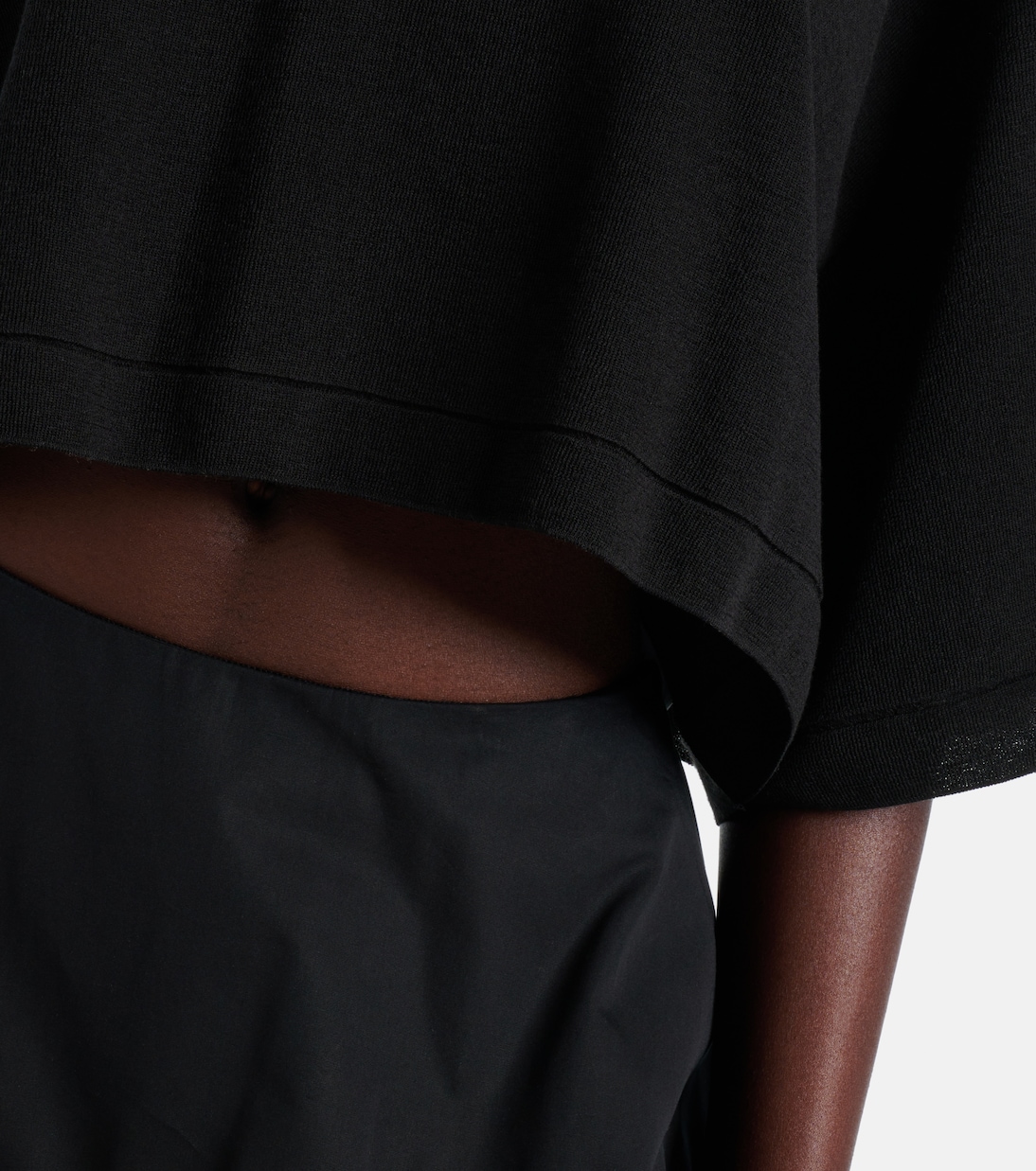 Cropped cotton-blend T-shirt | Alaïa