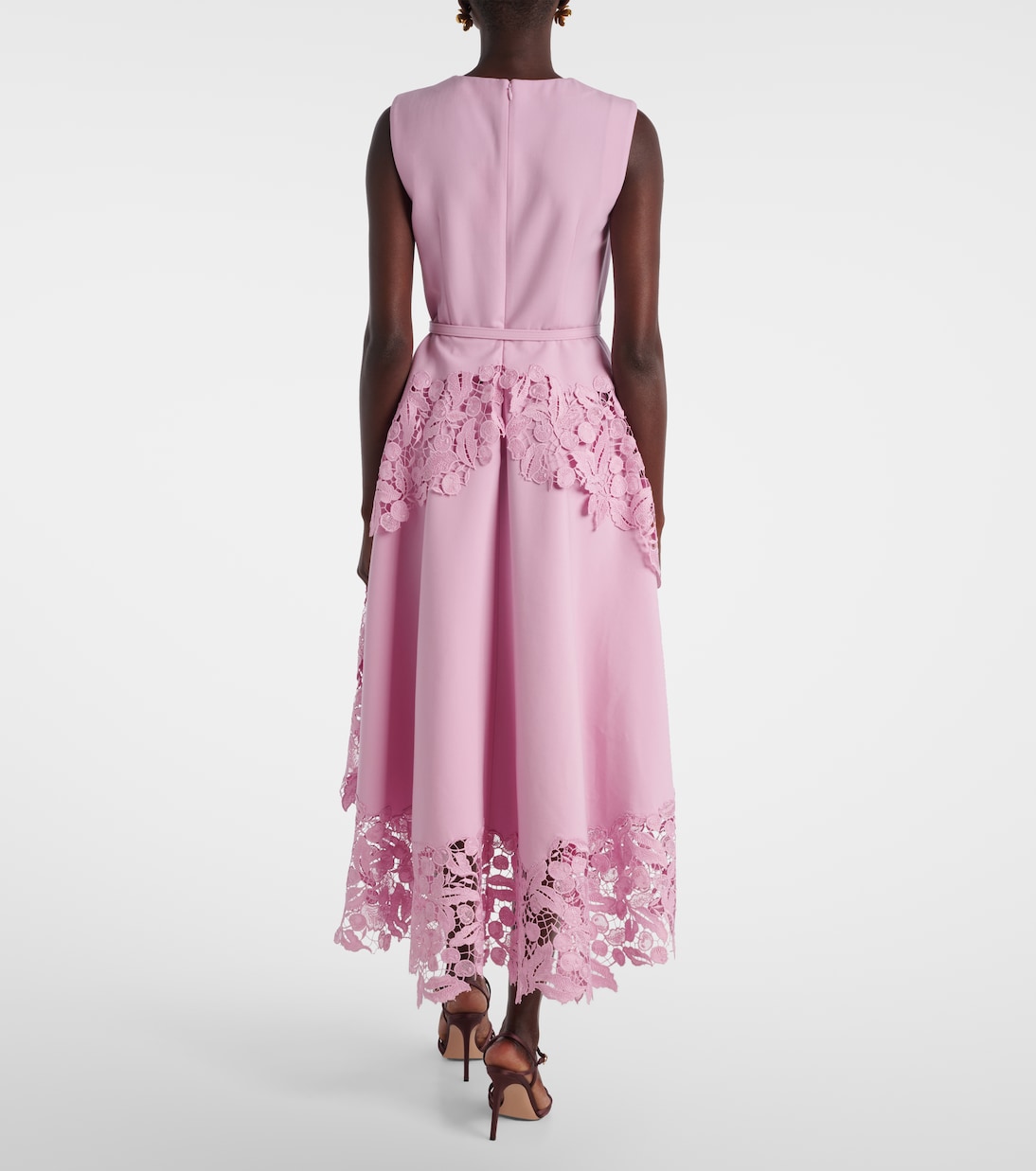 Wool-blend and lace cocktail dress | Oscar de la Renta