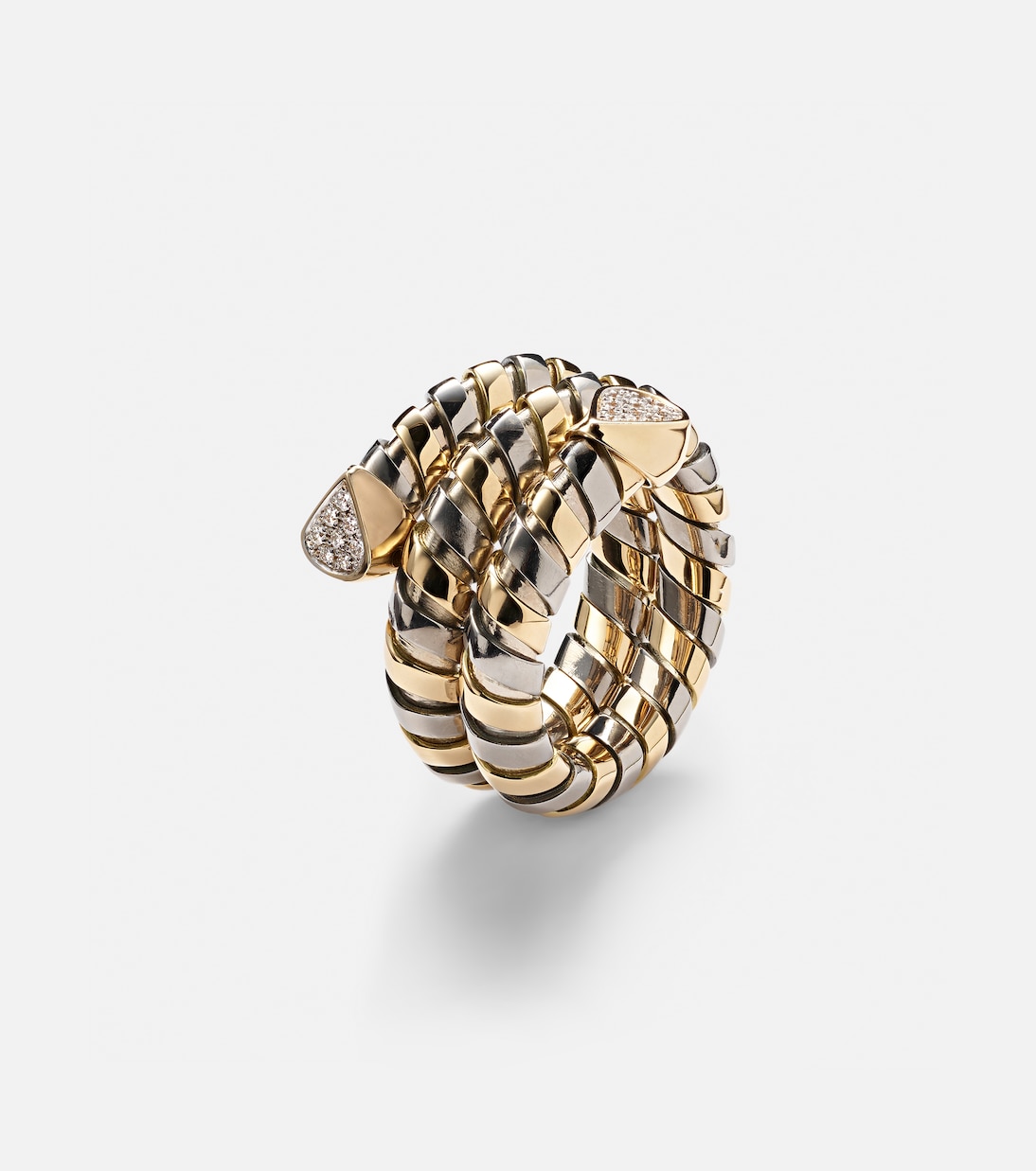 Trisola 18kt gold and titanium ring with diamonds | Marina B