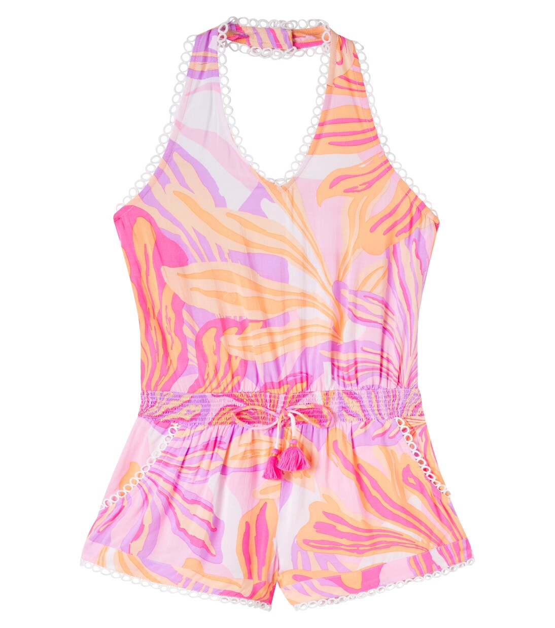 Beth halterneck printed romper | Poupette St Barth Kids