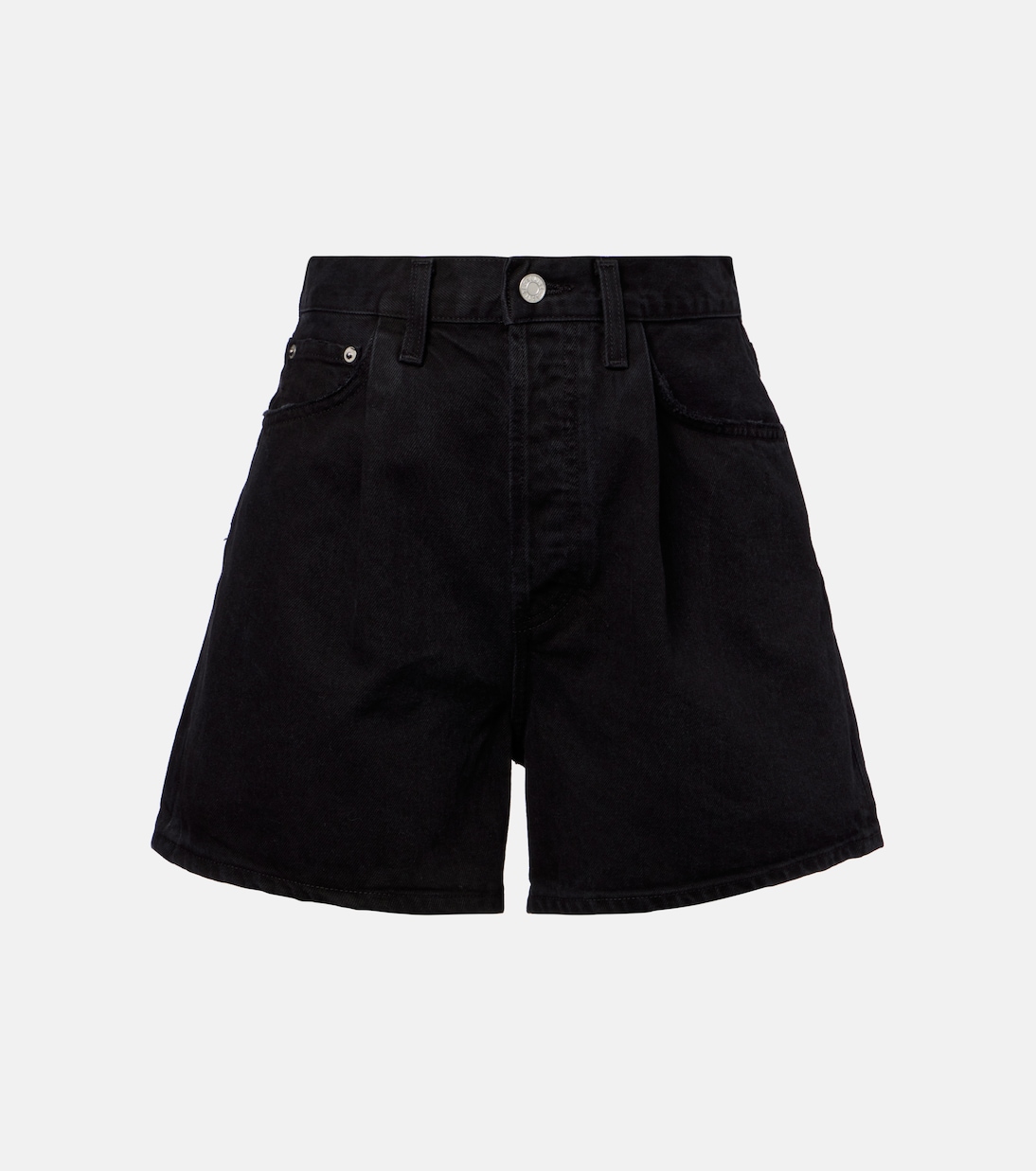 Rhoda pleated high-rise denim shorts | Agolde