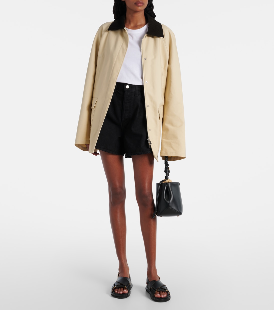 Rhoda pleated high-rise denim shorts | Agolde