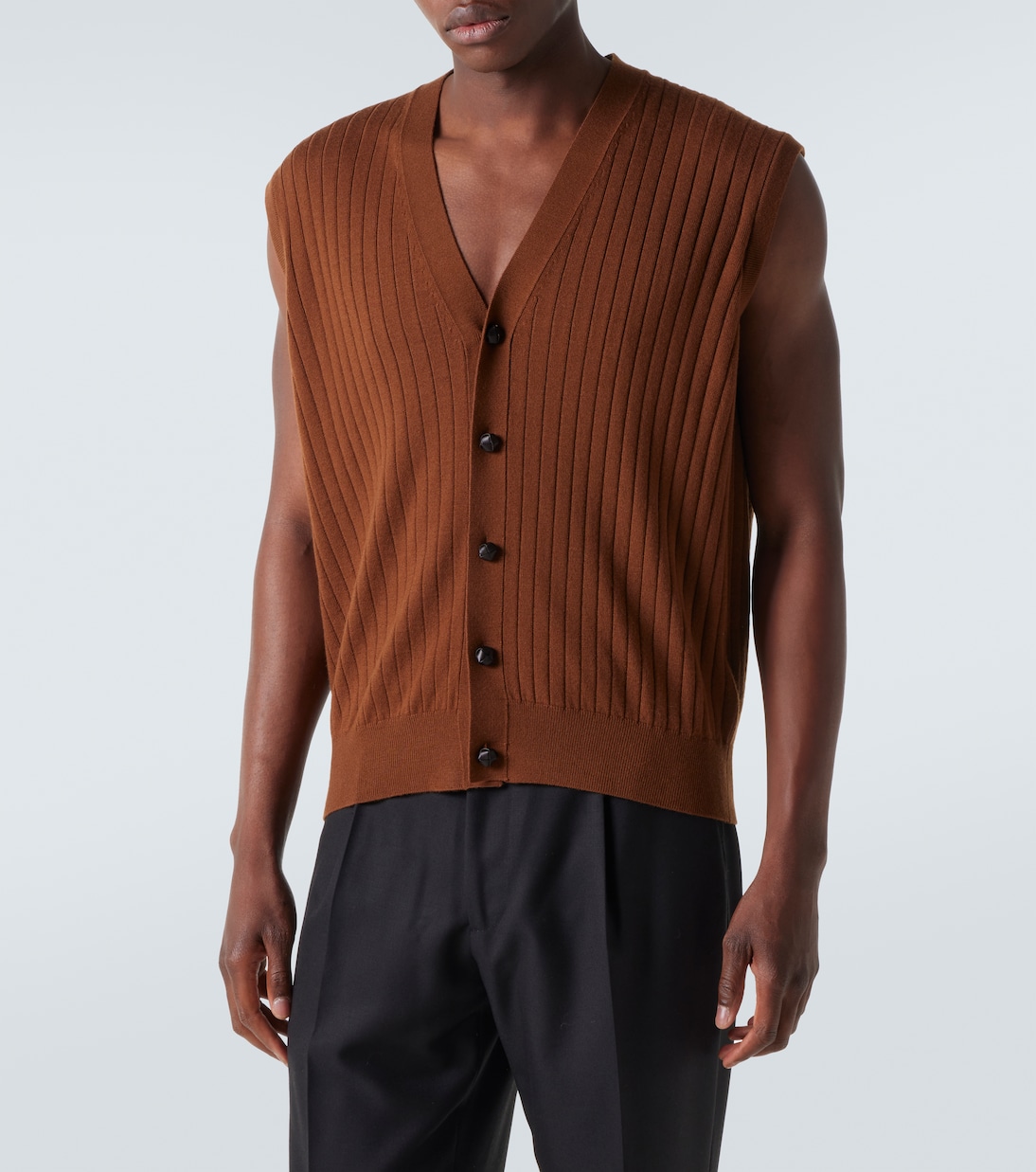 Ribbed-knit wool sweater vest | Bottega Veneta