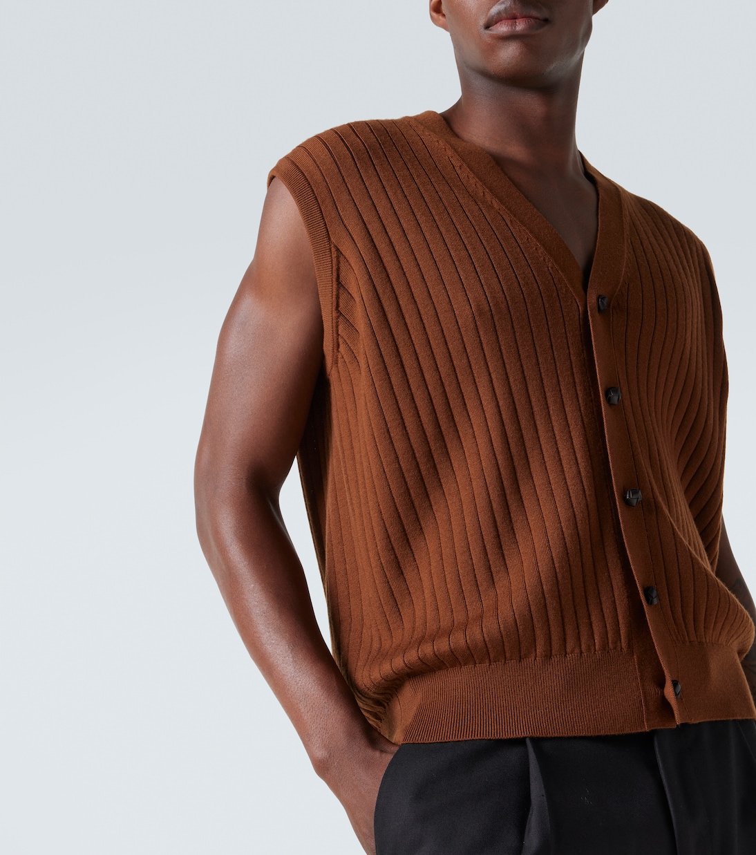 Ribbed-knit wool sweater vest | Bottega Veneta