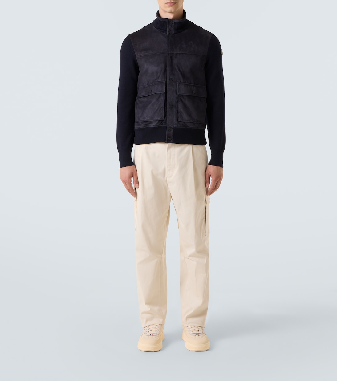 Jacke aus Veloursleder und Wolle | Moncler