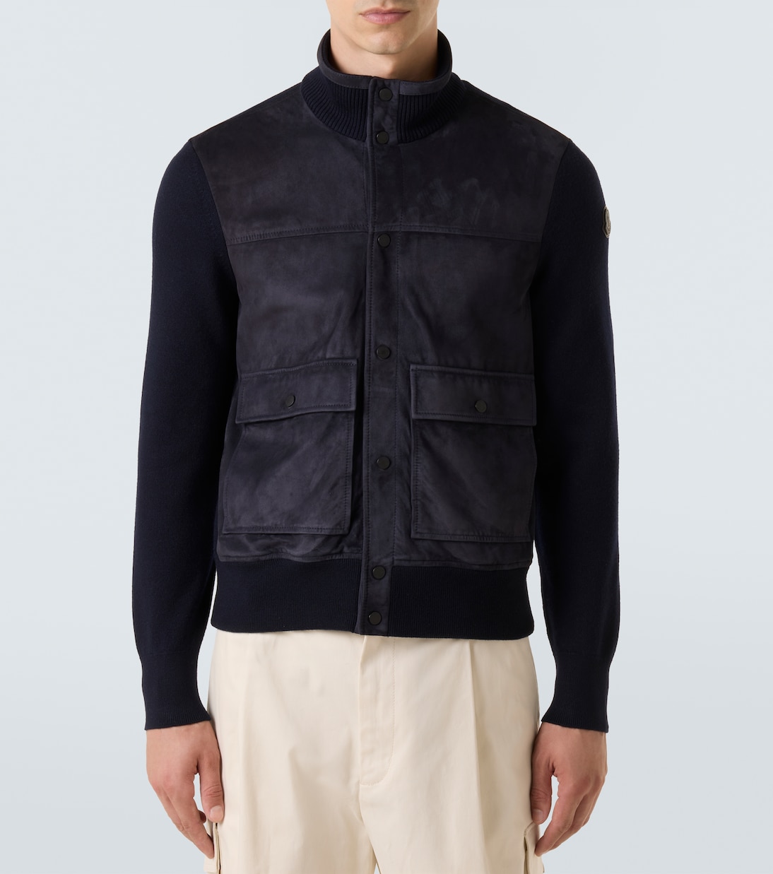 Jacke aus Veloursleder und Wolle | Moncler