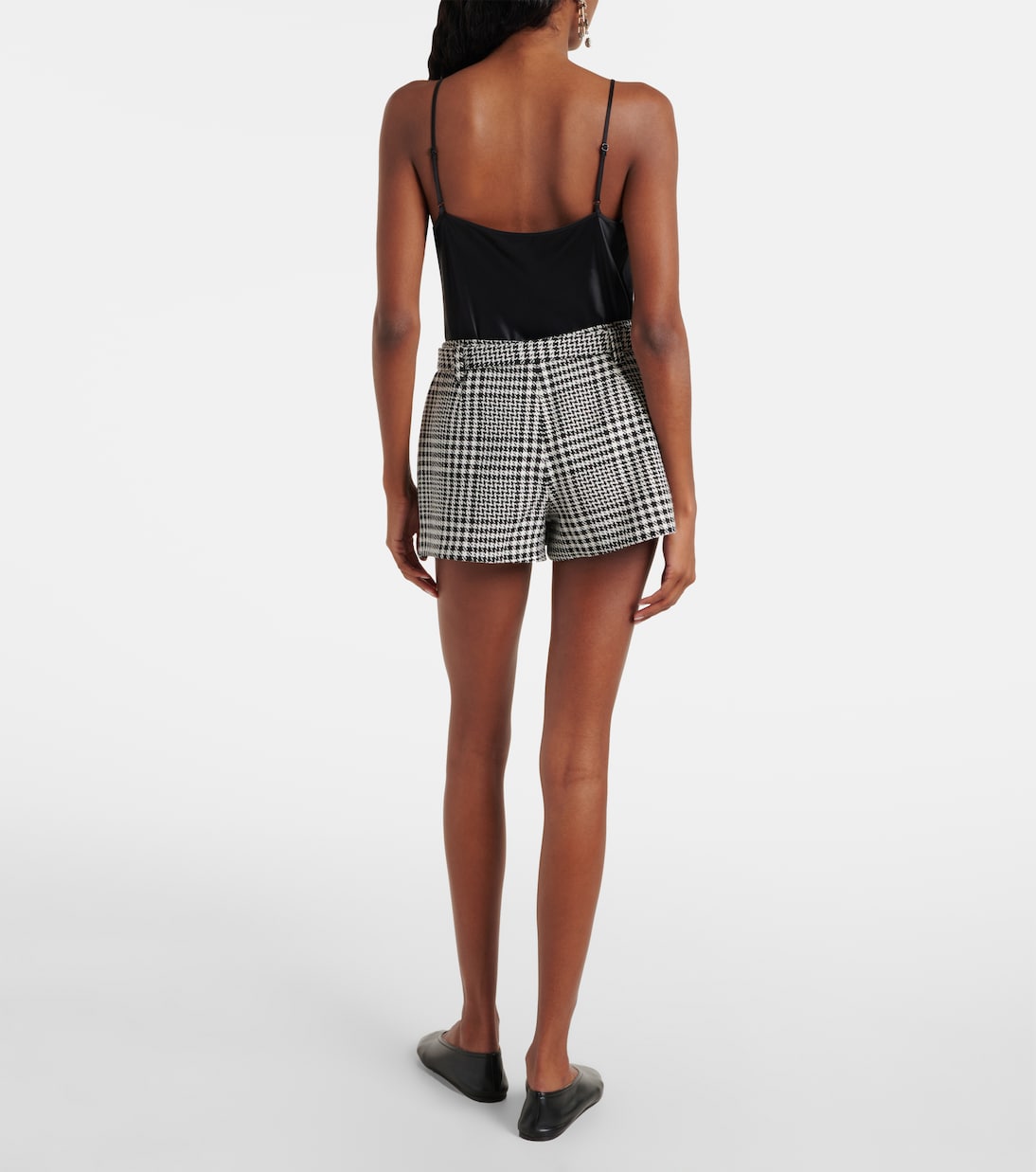 Belted houndstooth skort | Self-Portrait