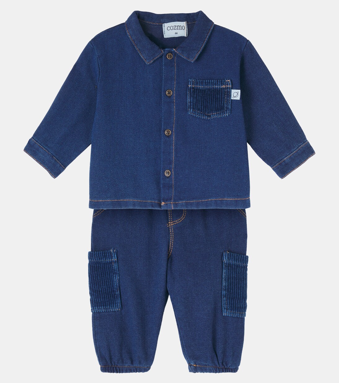 Bebé - set de camisa y pantalones Dobby de denim | Cozmo