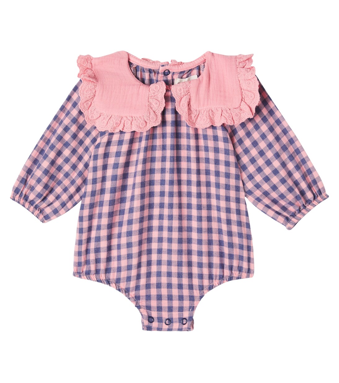 Baby Tavira gingham cotton flannel onesie | Cozmo