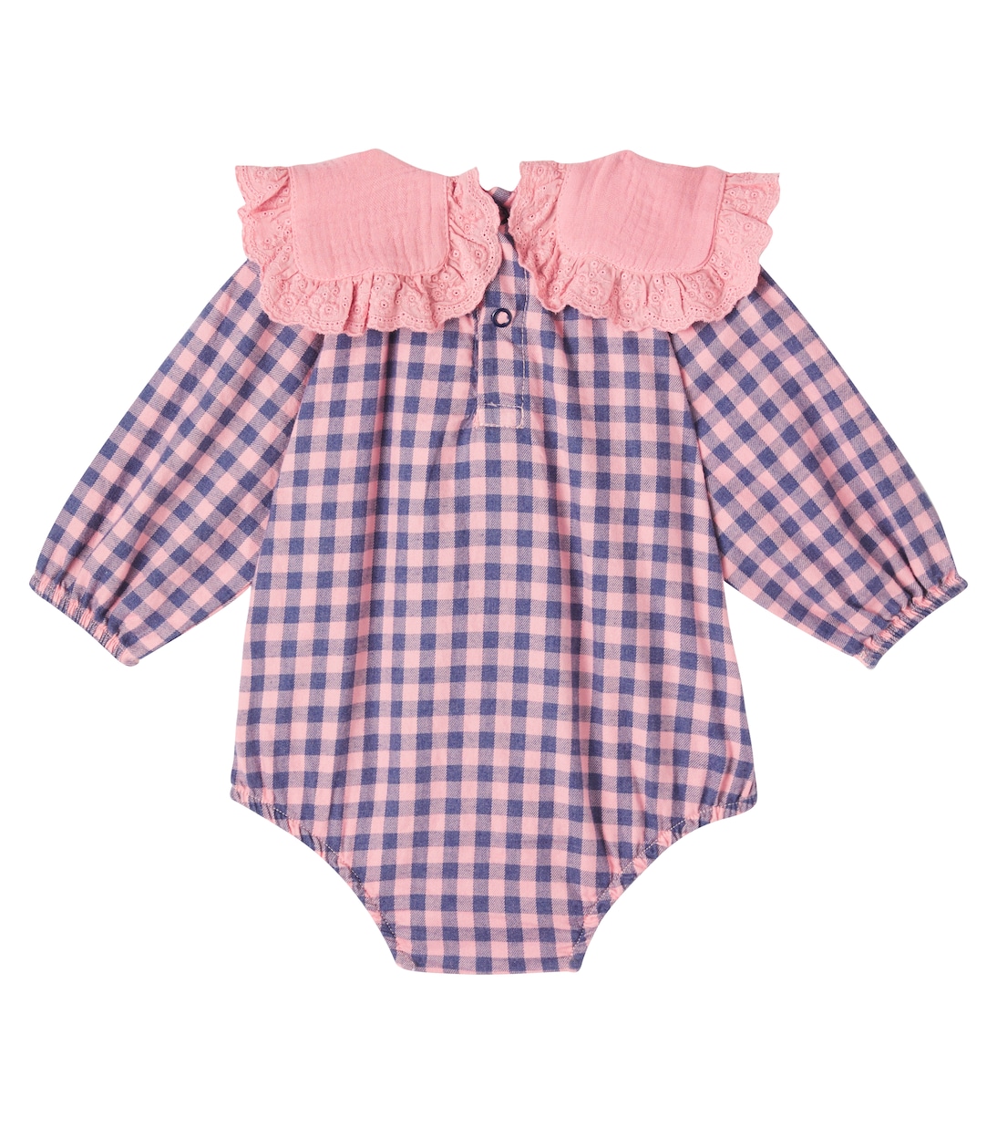 Baby Tavira gingham cotton flannel onesie | Cozmo