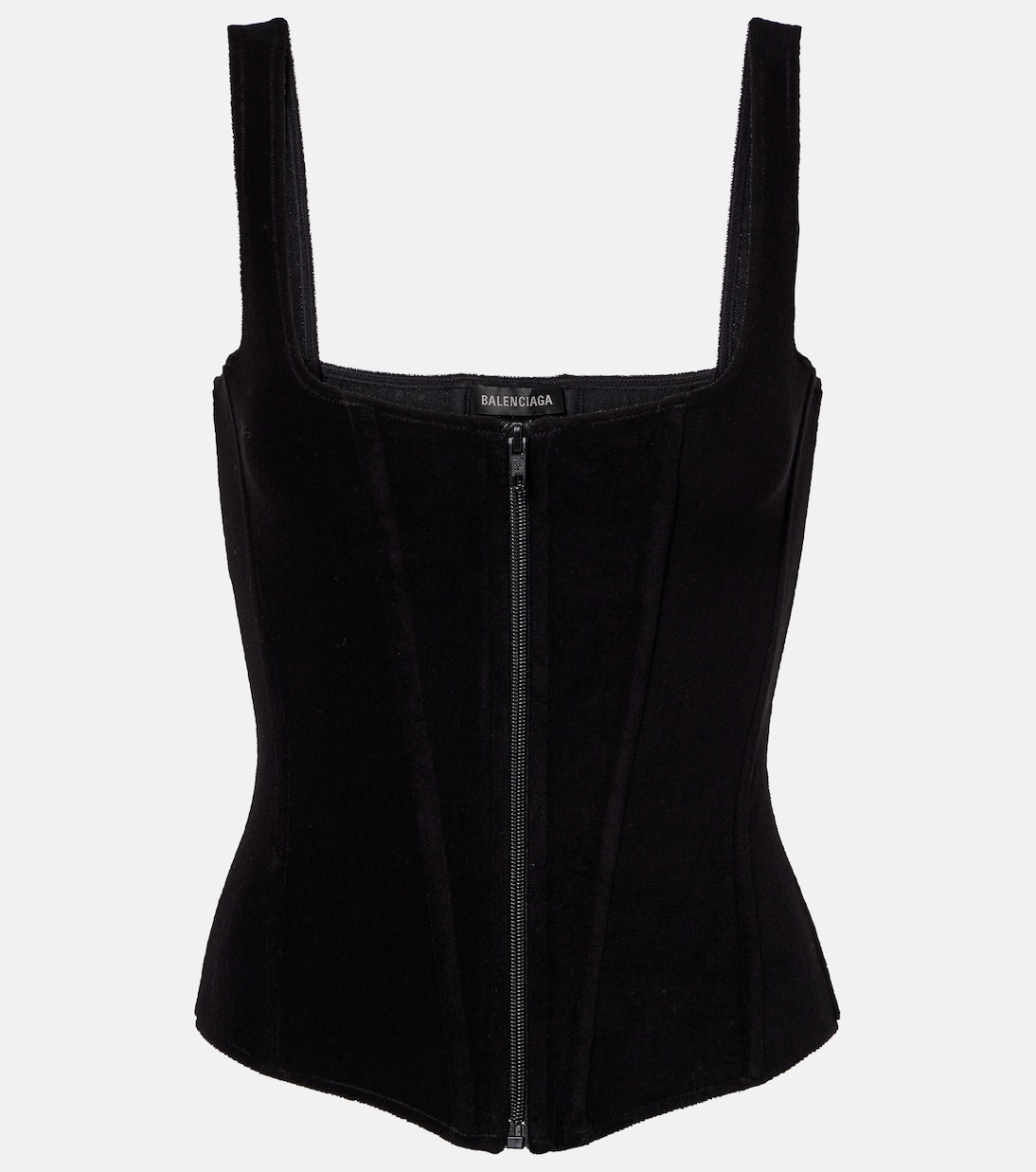 Cotton-blend velvet corset top | Balenciaga