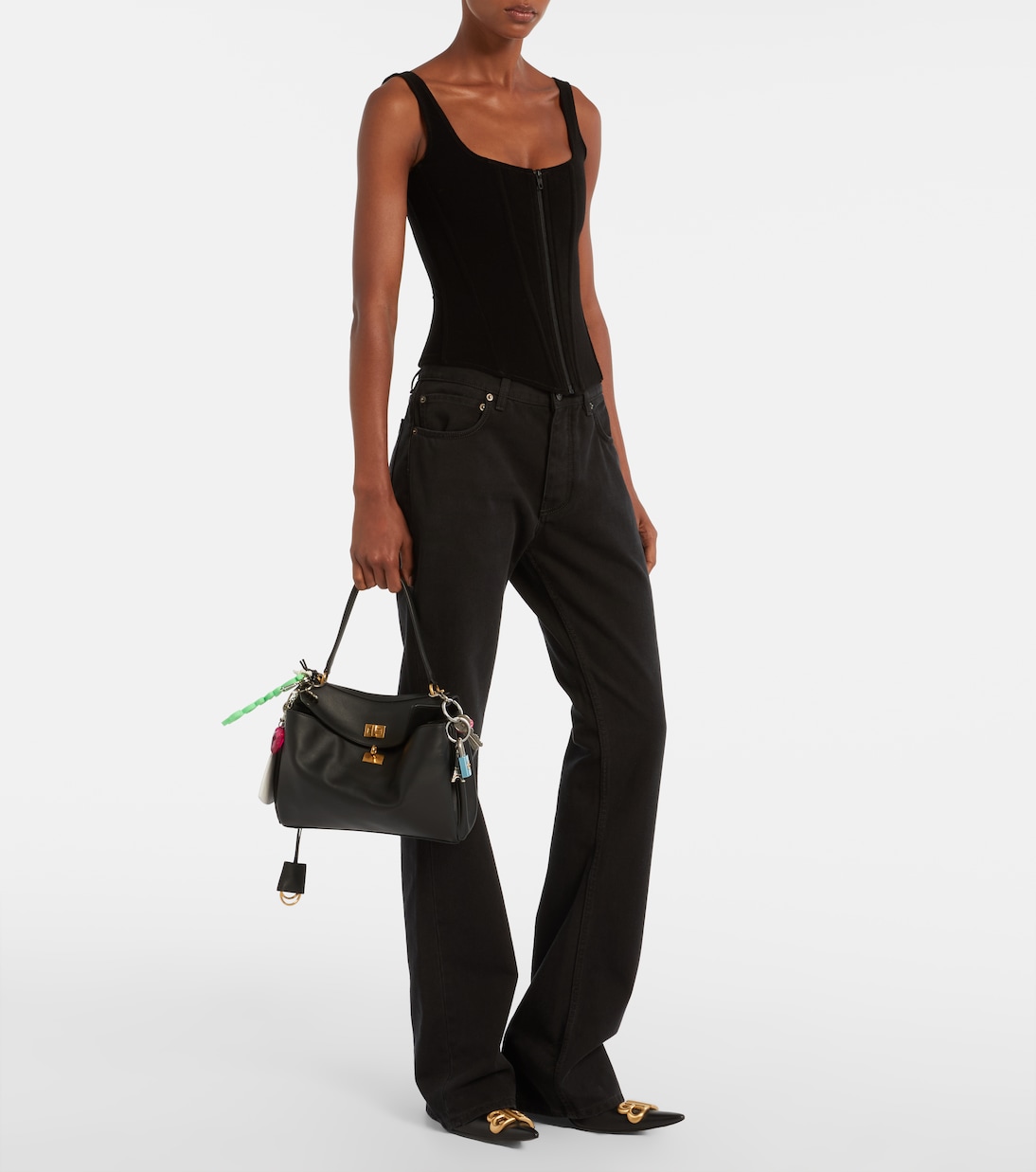 Cotton-blend velvet corset top | Balenciaga