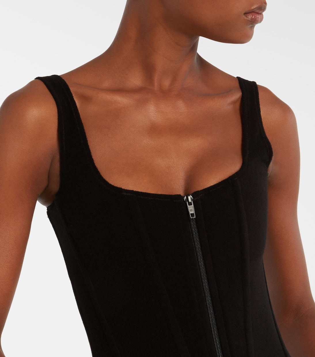 Cotton-blend velvet corset top | Balenciaga