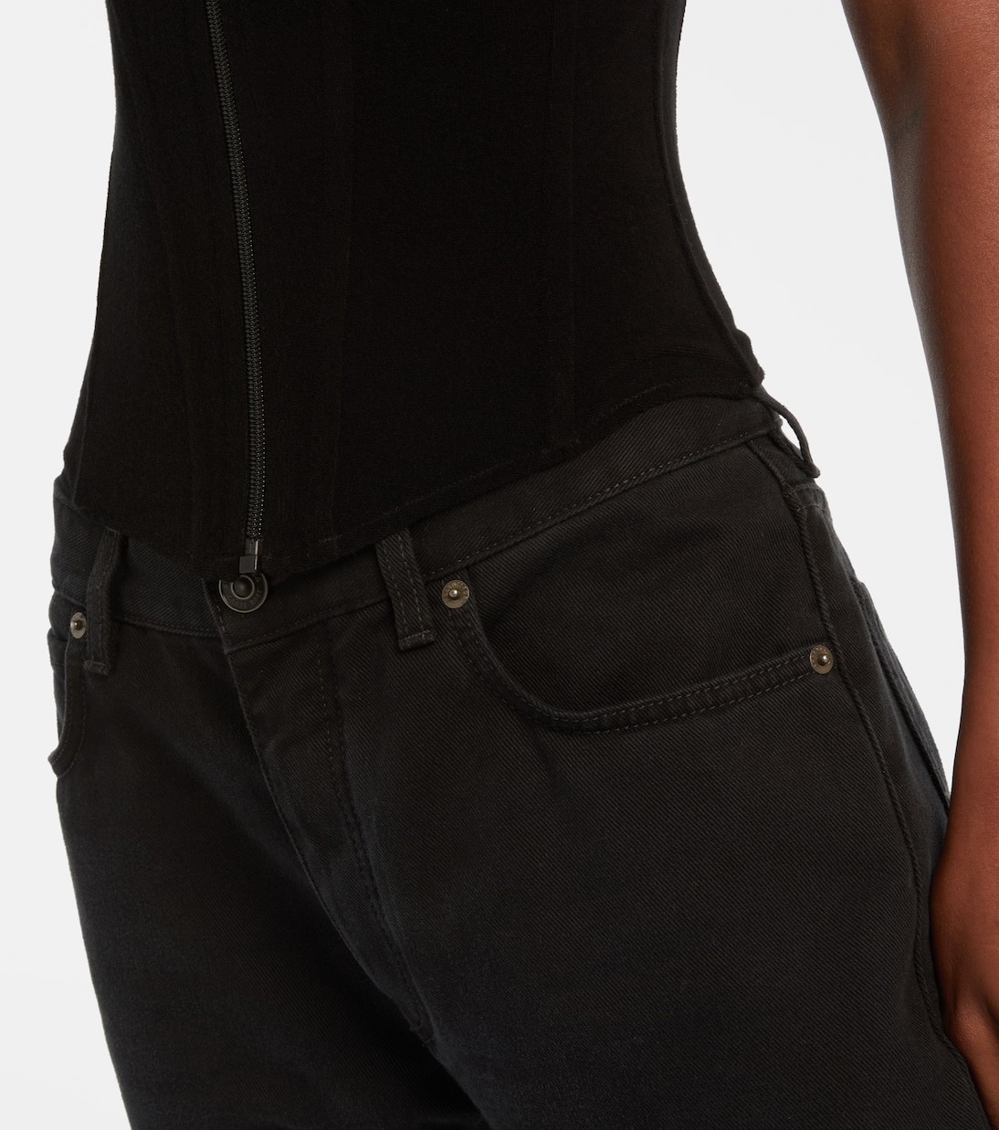 Cotton-blend velvet corset top | Balenciaga