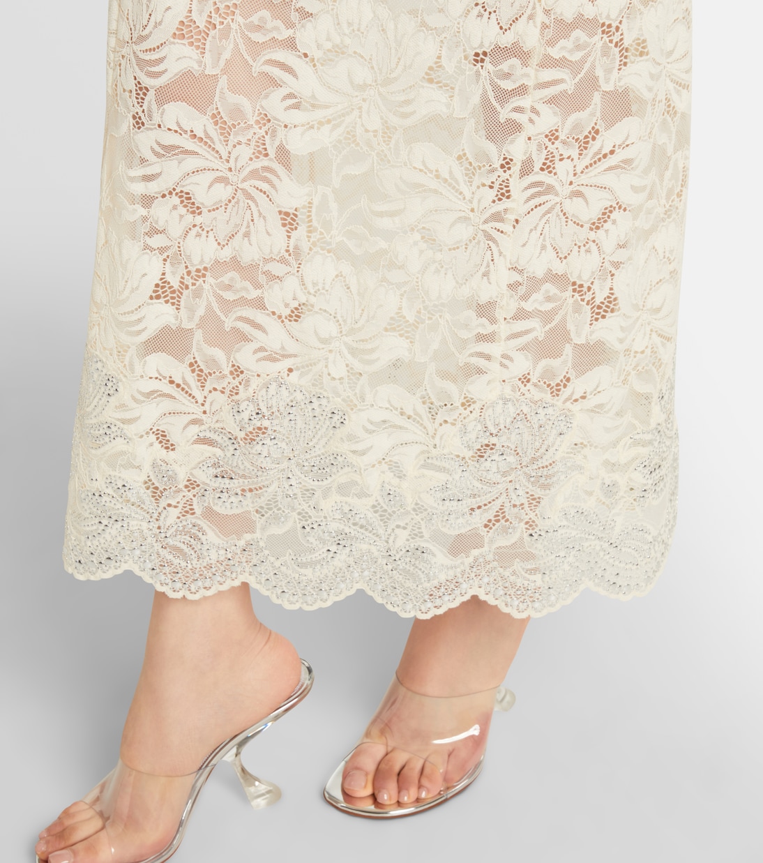 Bridal Off-Shoulder-Midikleid aus Spitze | Rabanne