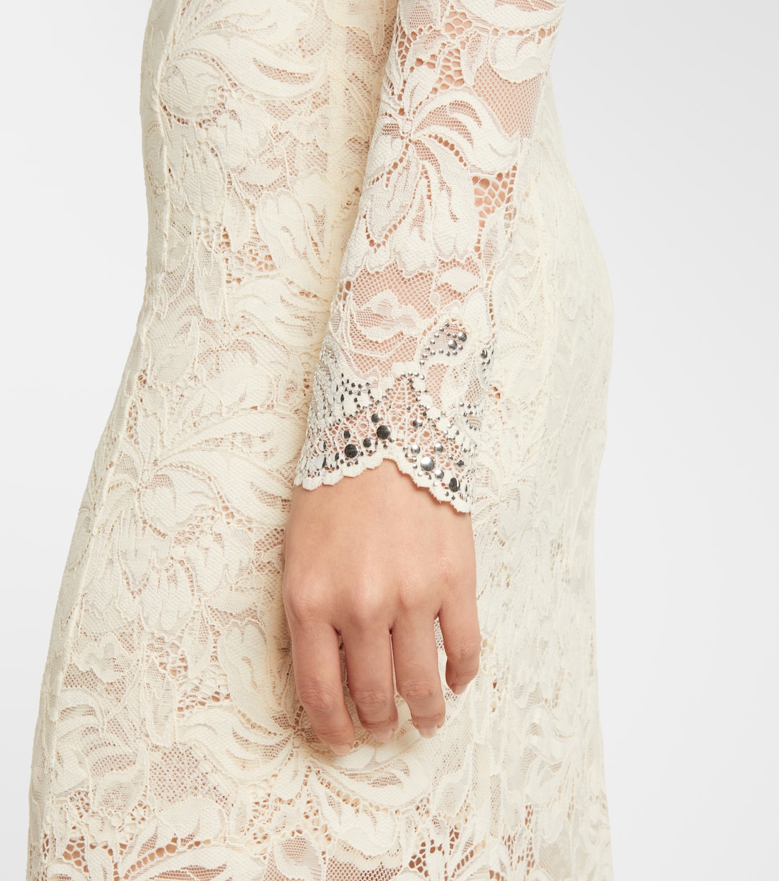 Bridal Off-Shoulder-Midikleid aus Spitze | Rabanne