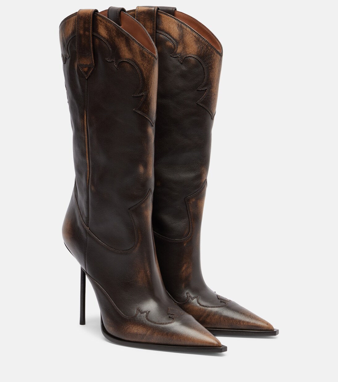 Lidia 105 leather mid-calf boots | Paris Texas