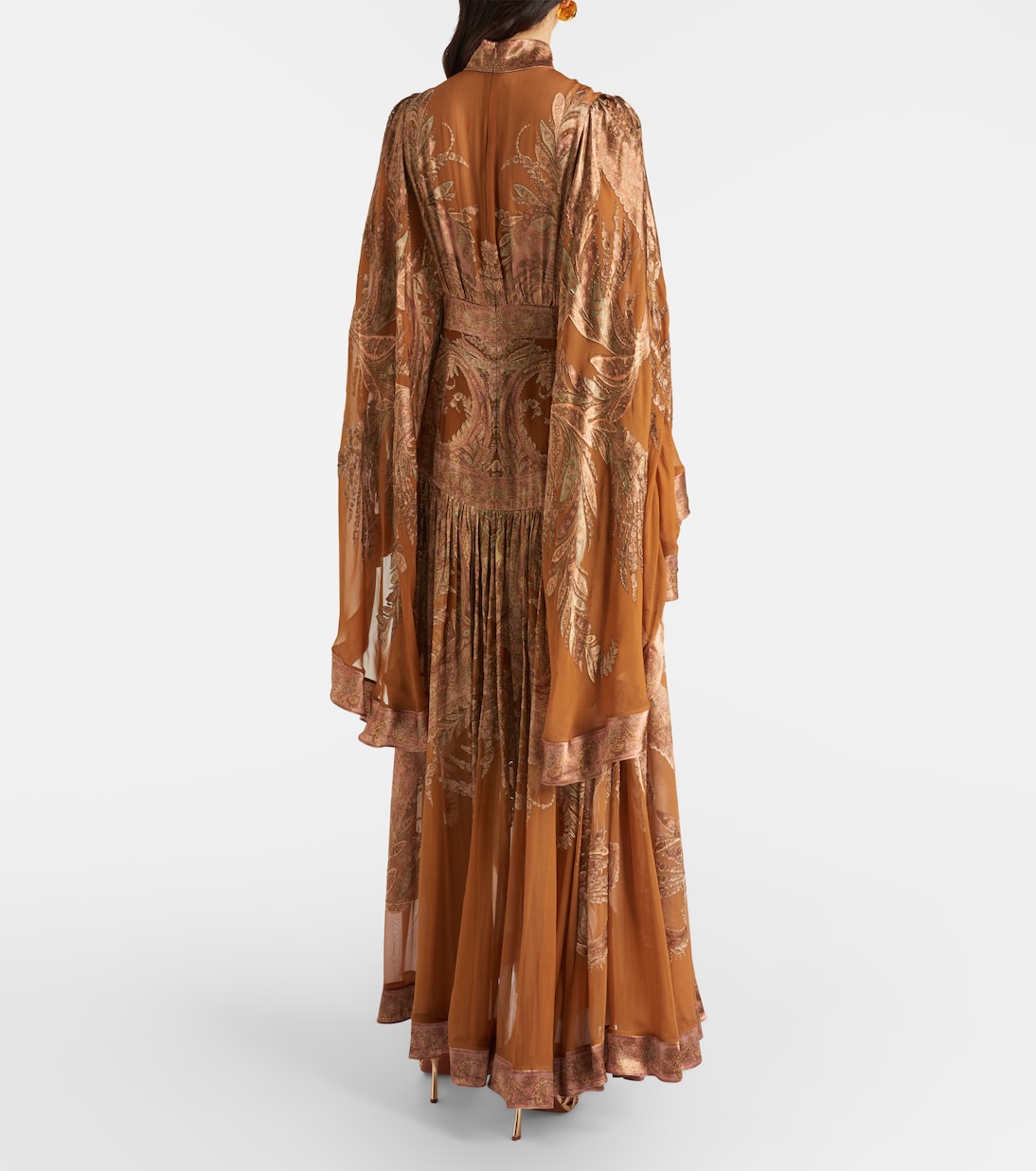 Memento Burnout paisley semi-sheer gown | Zimmermann