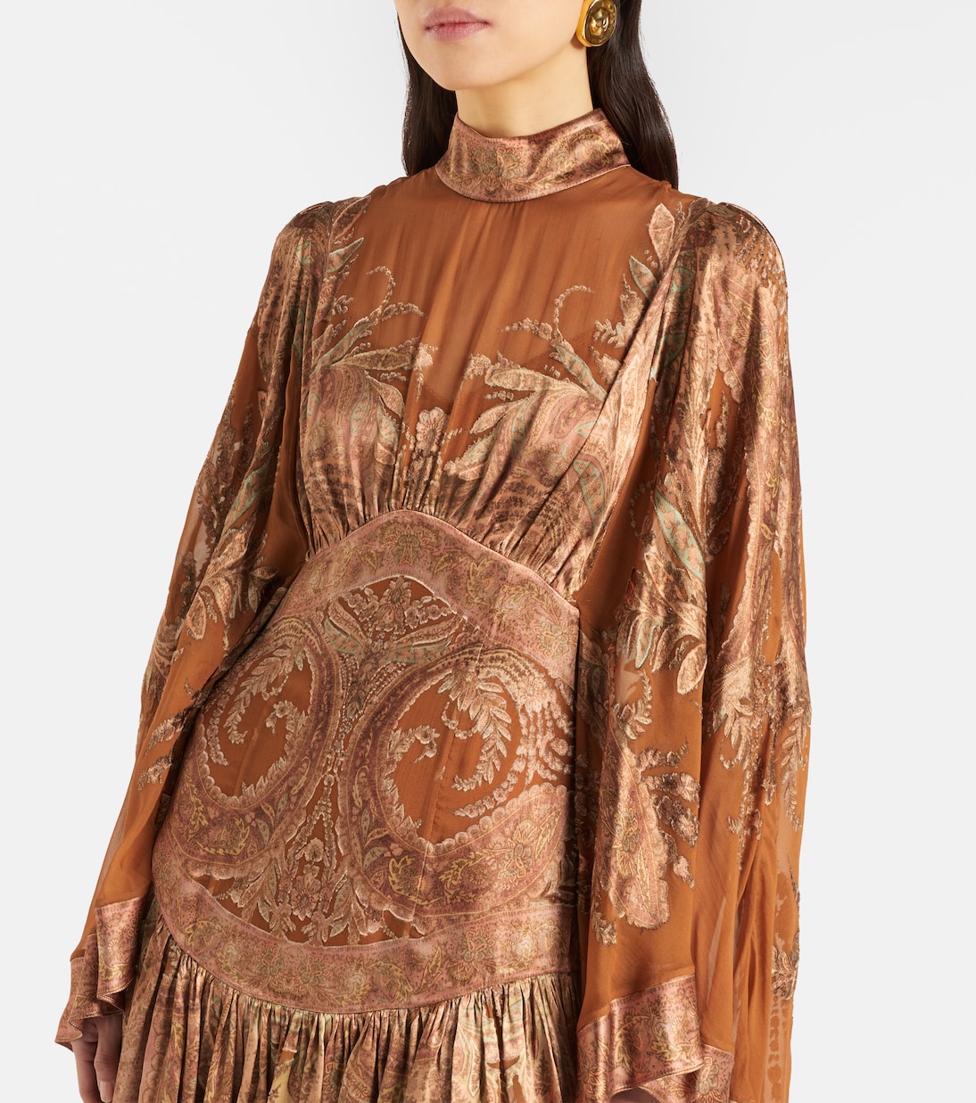 Memento Burnout paisley semi-sheer gown | Zimmermann