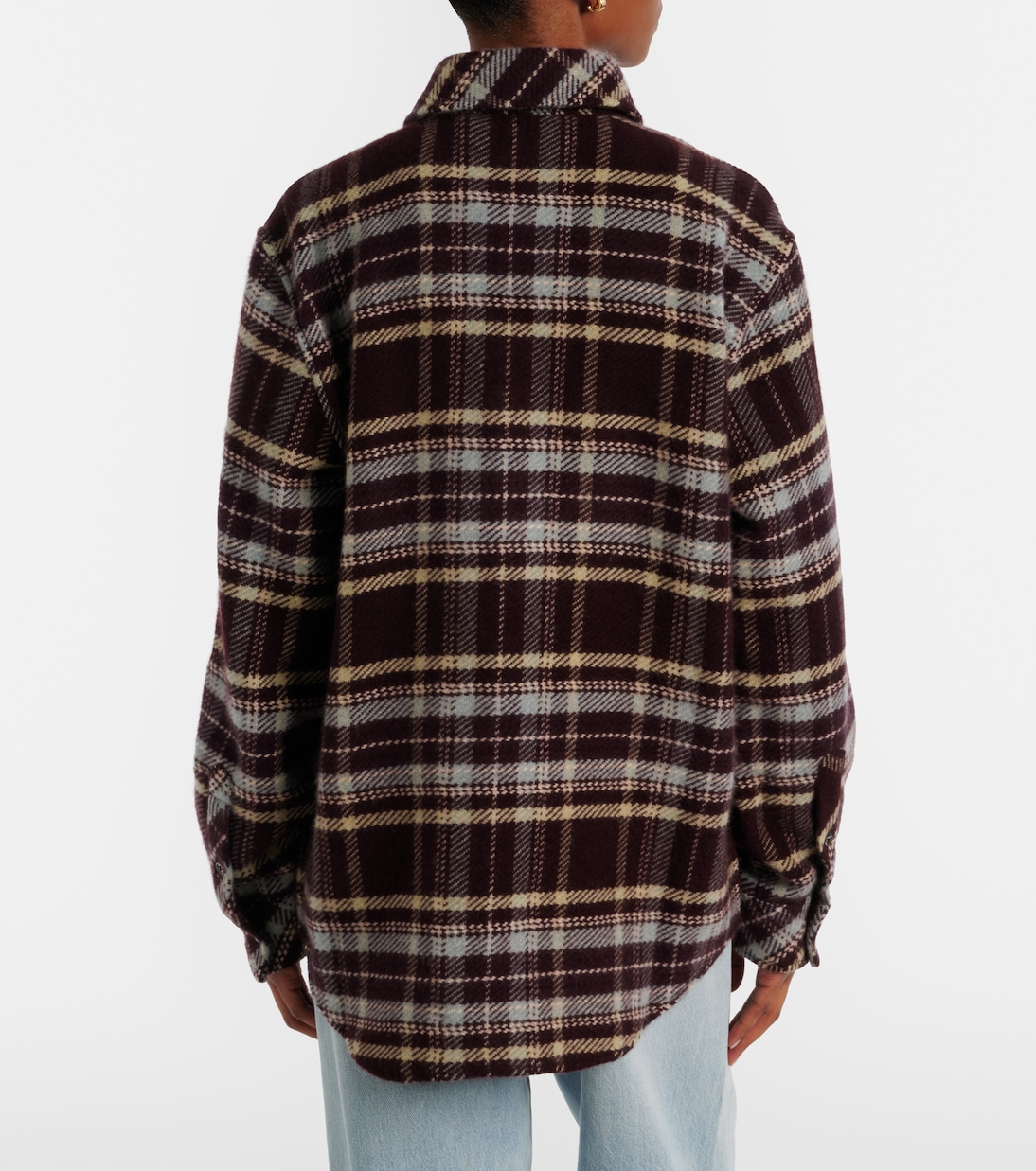 Plaid cashmere shirt with emeralds | God's True Cashmere