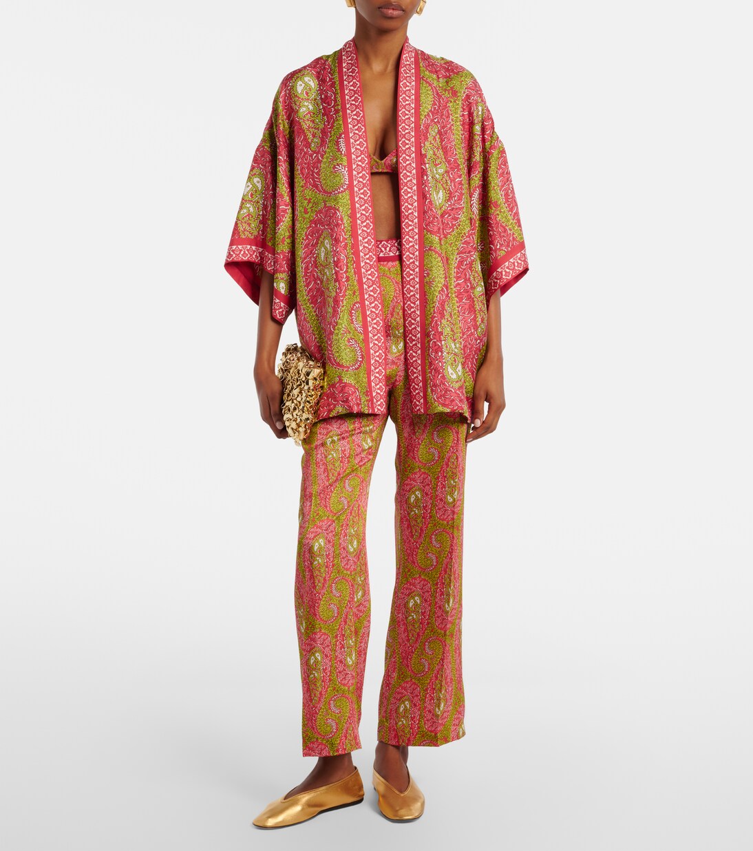 Printed silk twill wrap jacket | Etro